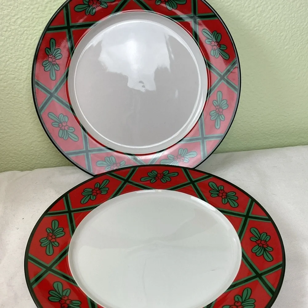Set of two Vintage Christmas IKEA dinner plates made in Portugal